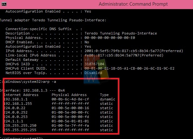 windows command-line for mac address